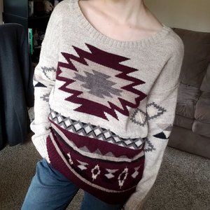 American Eagle Navajo Design Wool Blend Sweater